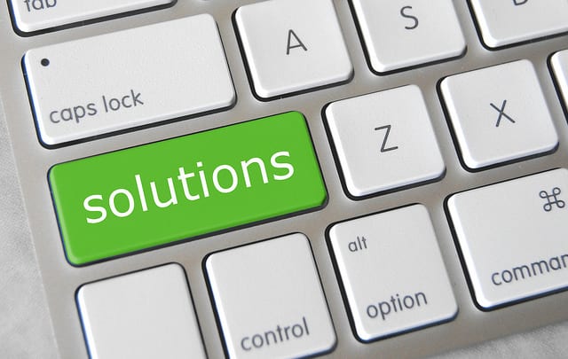 solutions key on a computer keyboard