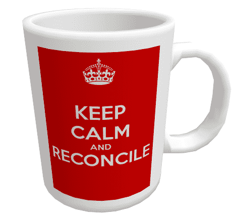 coffee mug "keep calm and reconcile"