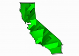 California CA Arrows Map Growth Increase On Rise