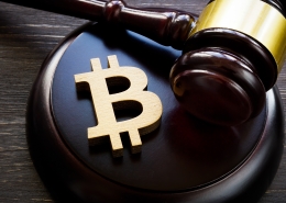 Bitcoin symbol and gavel